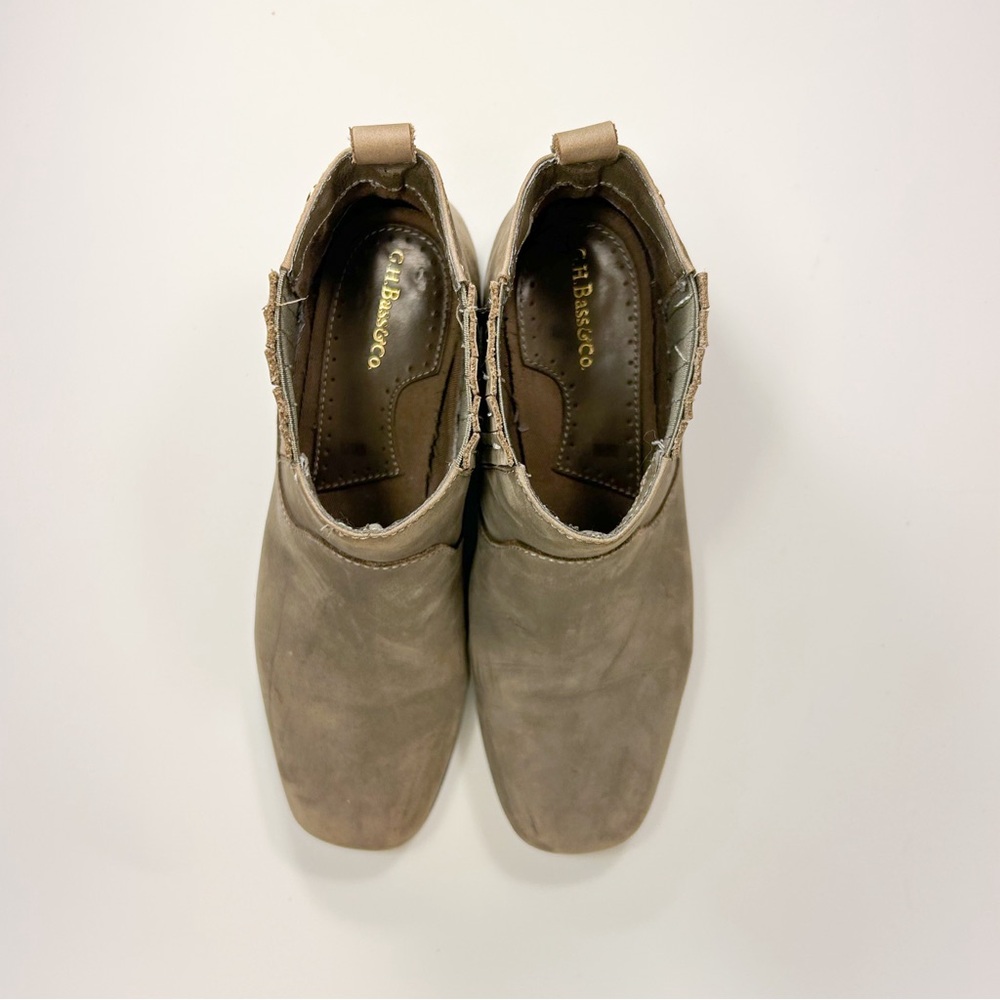 GH Bass & Co leather ankle boot booties gray brown taupe US 8.5 - Picture 3 of 9